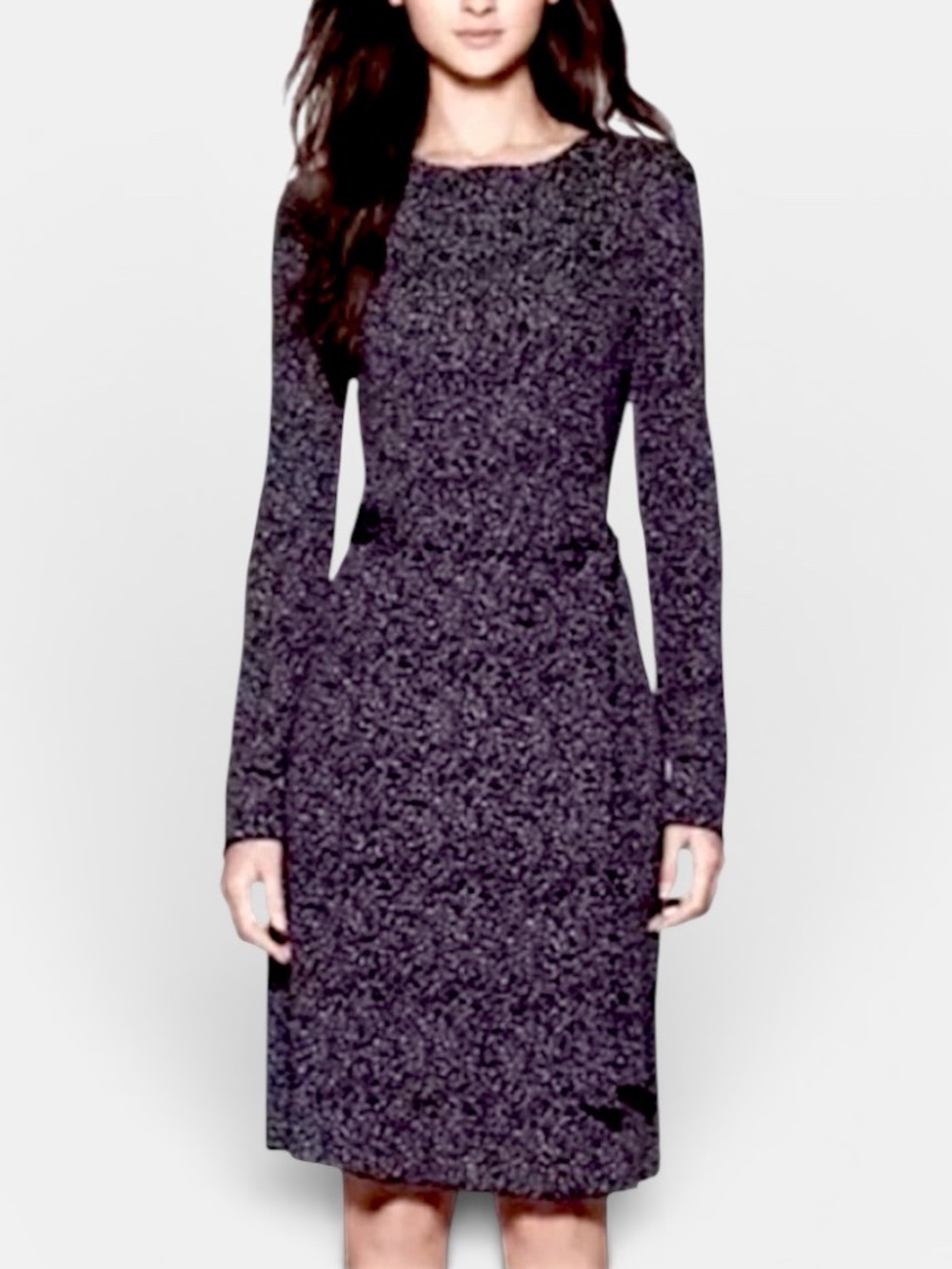 Tory Burch Purple Leopard Print Long-Sleeve Belted Sheath Dress Women’s Size XS